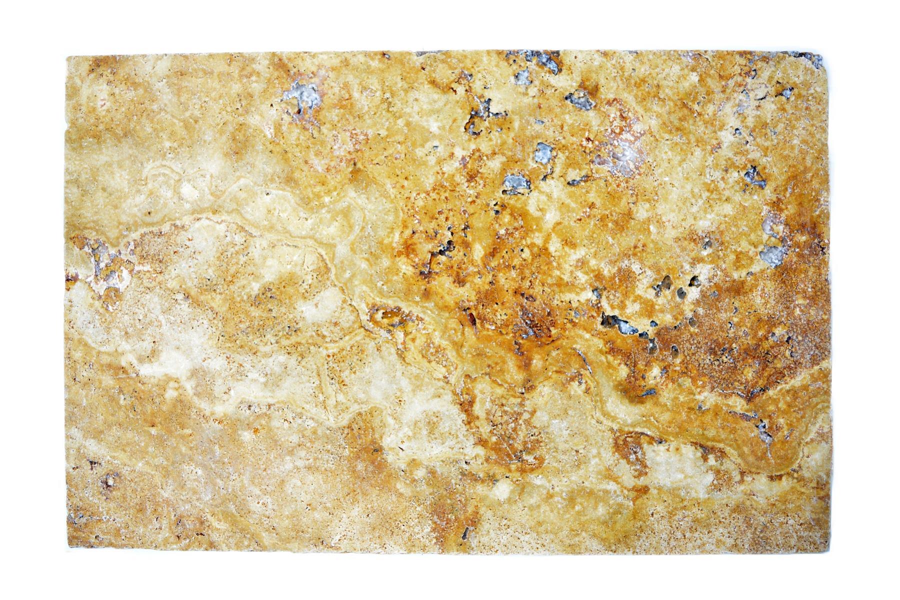 Fliese Gold Antik Travertin 406x610x12 mm