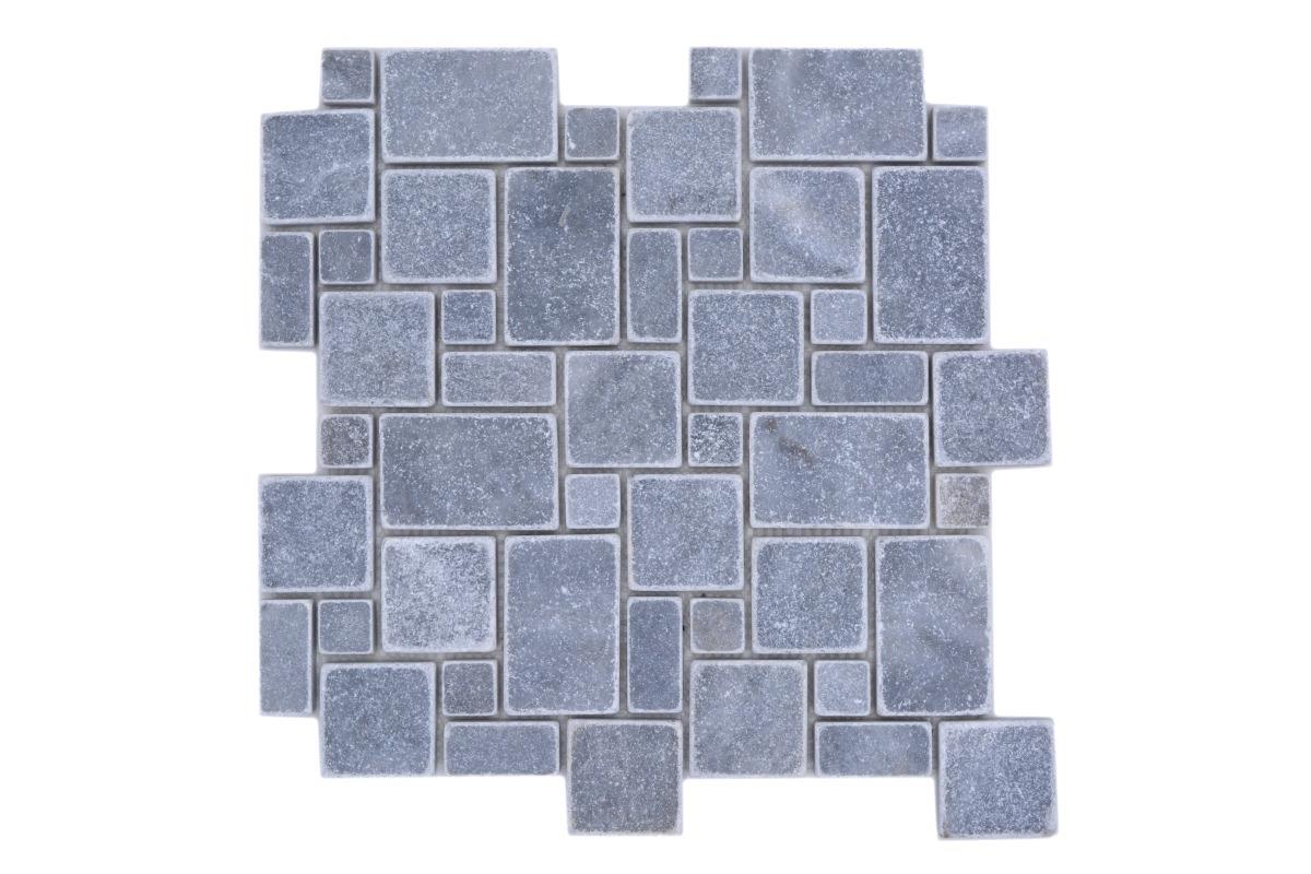 Bardiglio Marble Tumbled Mini Pattern 23x23+23x48+48x48+48x75x10mm