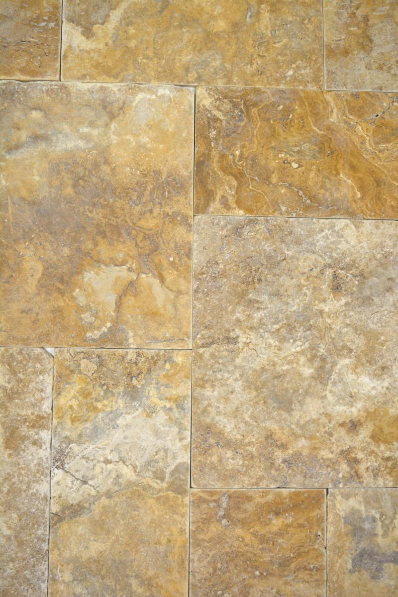 Fliese Gold Antik Travertin Römischer Verband