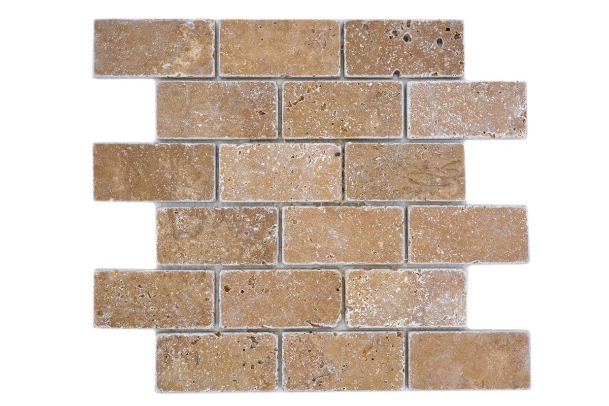 Mosaik Brick Inula Chiaro Antique Travertin 48x100x10 mm